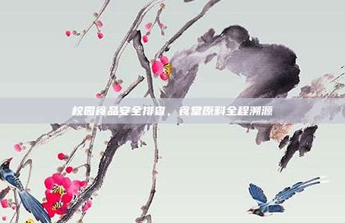 校园食品安全排查，食堂原料全程溯源