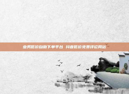业务低价自助下单平台 抖音低价免费评论网站
