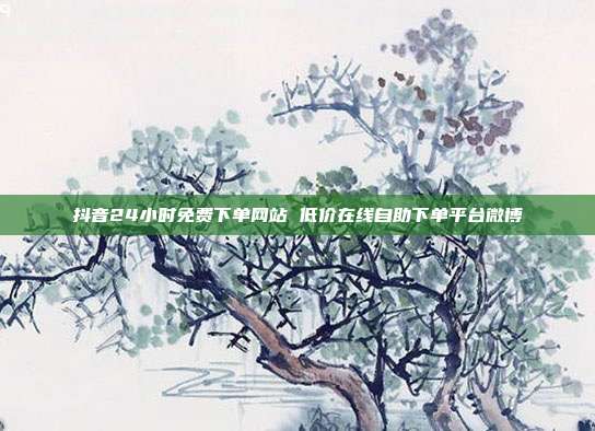 抖音24小时免费下单网站 低价在线自助下单平台微博