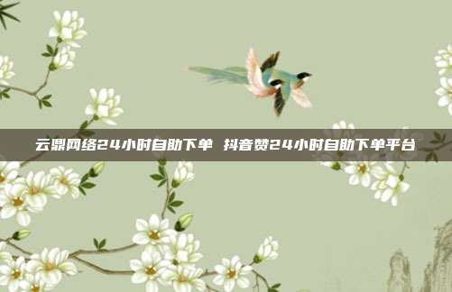 云鼎网络24小时自助下单 抖音赞24小时自助下单平台