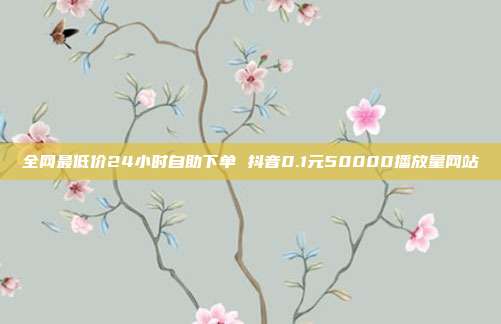 全网最低价24小时自助下单 抖音0.1元50000播放量网站