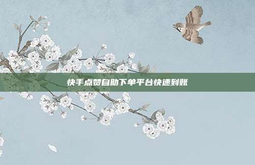 快手点赞自助下单平台快速到账