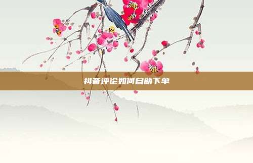 抖音评论如何自助下单