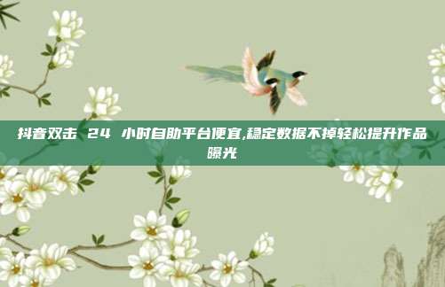 抖音双击 24 小时自助平台便宜,稳定数据不掉轻松提升作品曝光