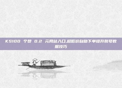 KS100 个赞 0.2 元网站入口,超低价自助下单提升账号数据技巧
