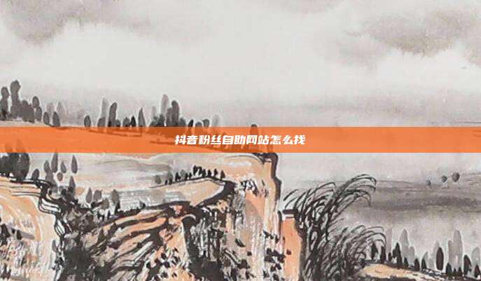 抖音粉丝自助网站怎么找