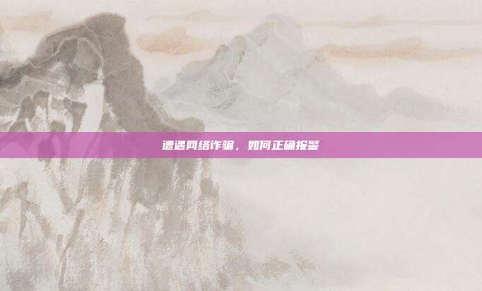 遭遇网络诈骗,如何正确报警