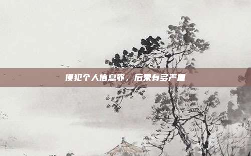 侵犯个人信息罪,后果有多严重