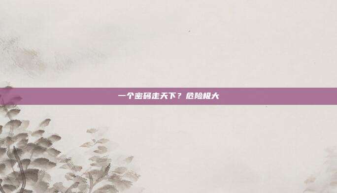 一个密码走天下?危险极大