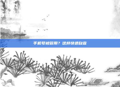 手机号被冒用?这样快速自查