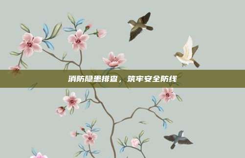 消防隐患排查，筑牢安全防线