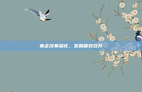 央企改革深化，发展质效双升