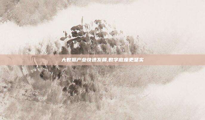大数据产业快速发展,数字底座更坚实