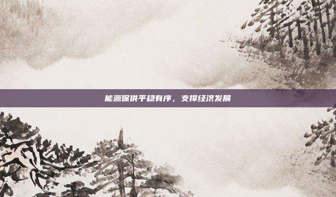 能源保供平稳有序，支撑经济发展