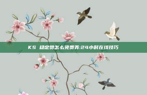 KS 稳定赞怎么免费弄:24小时在线技巧