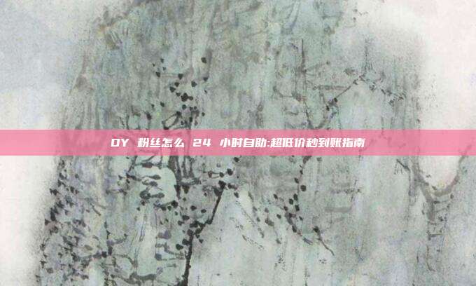 DY 粉丝怎么 24 小时自助:超低价秒到账指南