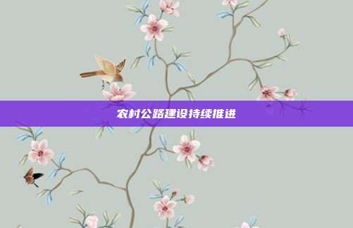 农村公路建设持续推进