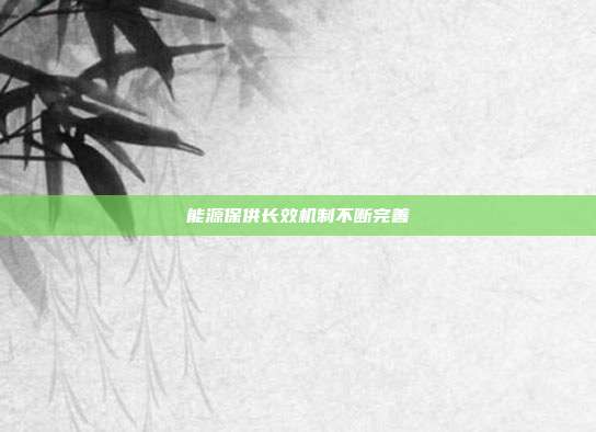 能源保供长效机制不断完善