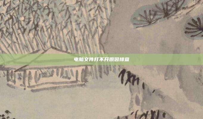 电脑文件打不开原因排查