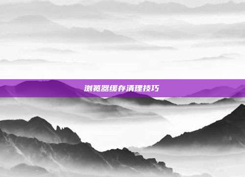浏览器缓存清理技巧