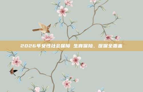 2026年女性社会保障 生育保险、医保全覆盖
