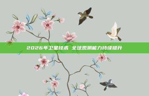 2026年卫星技术 全球观测能力持续提升