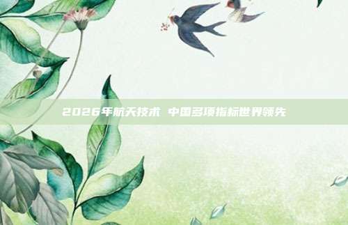2026年航天技术 中国多项指标世界领先