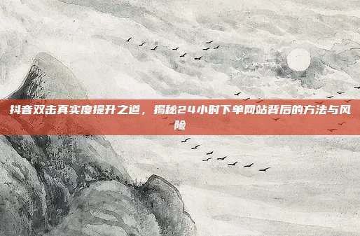 抖音双击真实度提升之道,揭秘24小时下单网站背后的方法与风险