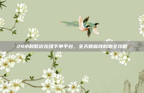 24小时低价在线下单平台,全天候省钱购物全攻略