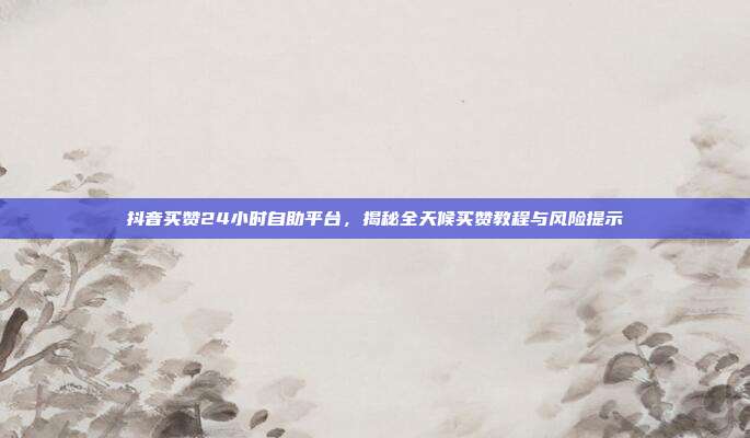 抖音买赞24小时自助平台,揭秘全天候买赞教程与风险提示