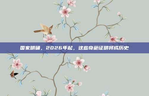 国家明确,2026年起,这些奇葩证明将成历史