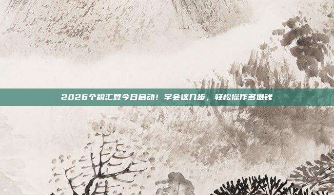 2026个税汇算今日启动!学会这几步,轻松操作多退钱