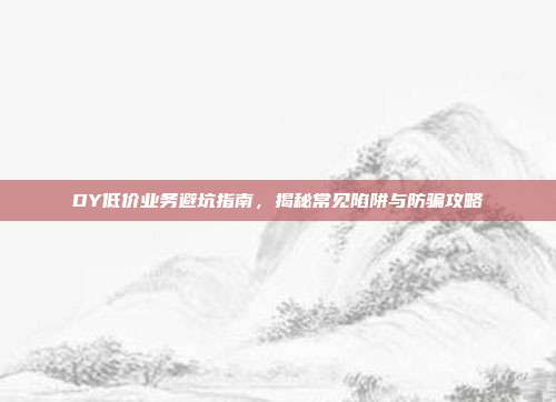 DY低价业务避坑指南,揭秘常见陷阱与防骗攻略