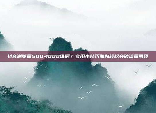 抖音浏览量500-1000徘徊?实用小技巧助你轻松突破流量瓶颈