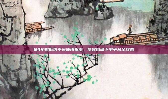 24小时低价平台使用指南,便宜自助下单平台全攻略
