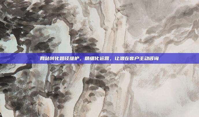 网站转化路径维护,精细化运营,让潜在客户主动咨询