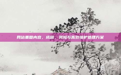 网站重复内容,成因、风险与高效维护处理方案