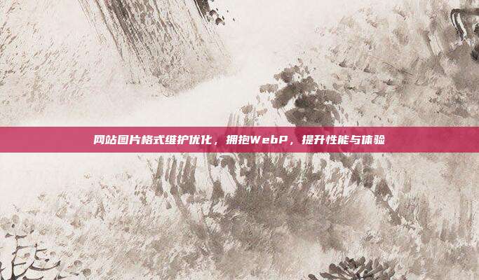 网站图片格式维护优化,拥抱WebP,提升性能与体验