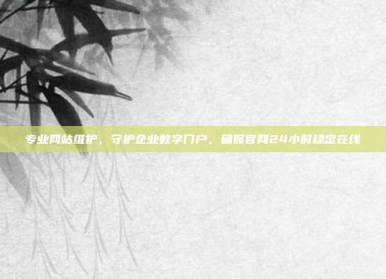 专业网站维护，守护企业数字门户，确保官网24小时稳定在线