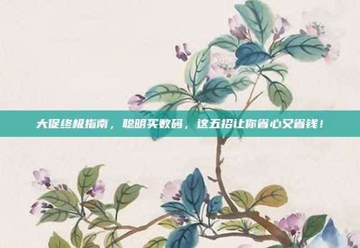 大促终极指南，聪明买数码，这五招让你省心又省钱！