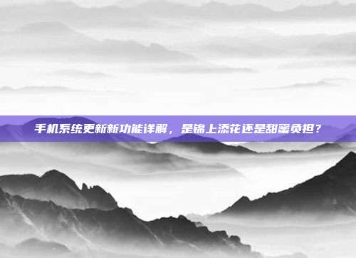 手机系统更新新功能详解,是锦上添花还是甜蜜负担?