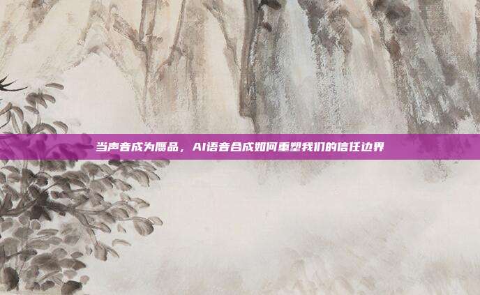 当声音成为赝品,AI语音合成如何重塑我们的信任边界