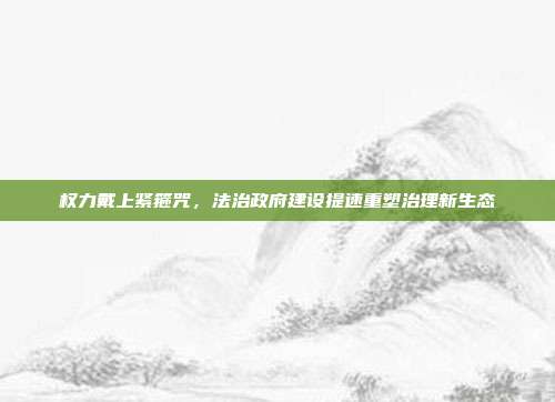 权力戴上紧箍咒,法治政府建设提速重塑治理新生态