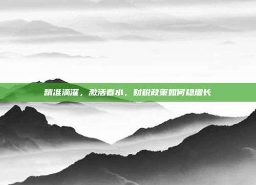 精准滴灌,激活春水,财税政策如何稳增长