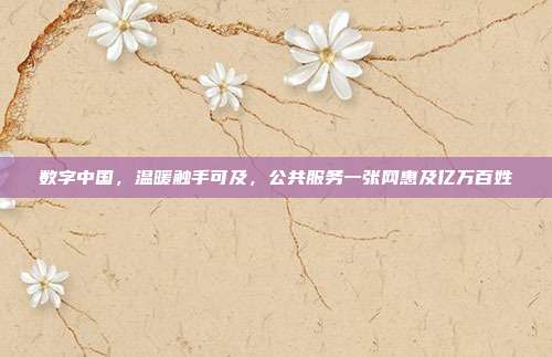 数字中国,温暖触手可及,公共服务一张网惠及亿万百姓