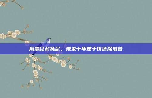 流量红利耗尽,未来十年属于价值深潜者