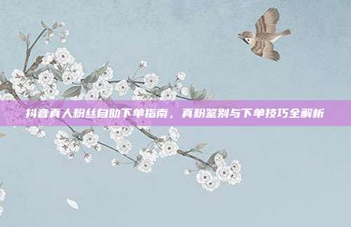 抖音真人粉丝自助下单指南,真粉鉴别与下单技巧全解析