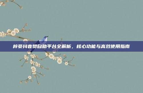 梓豪抖音赞自助平台全解析，核心功能与高效使用指南
