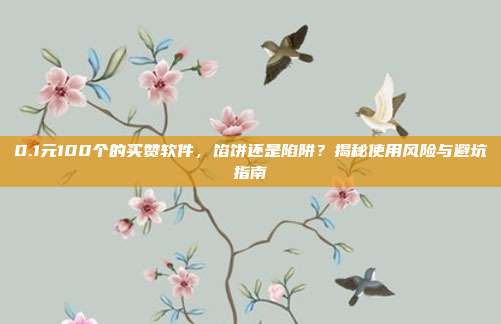 0.1元100个的买赞软件,馅饼还是陷阱?揭秘使用风险与避坑指南