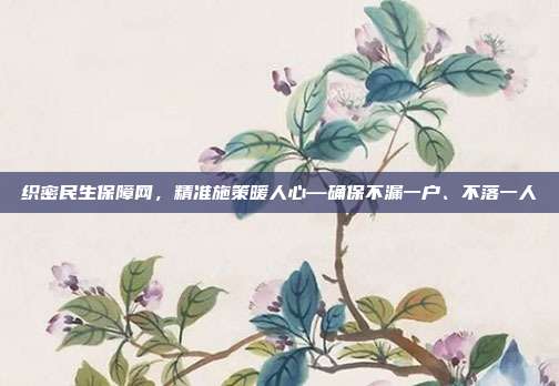 织密民生保障网，精准施策暖人心—确保不漏一户、不落一人